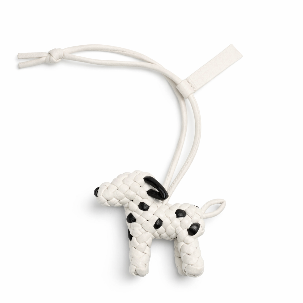 Hand-Braided Leather Dog Charm – Woven Bag Charm & Keychain