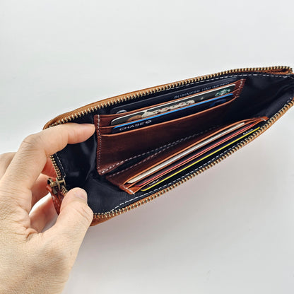 Slim Cowhide Long Wallet – Compact Design