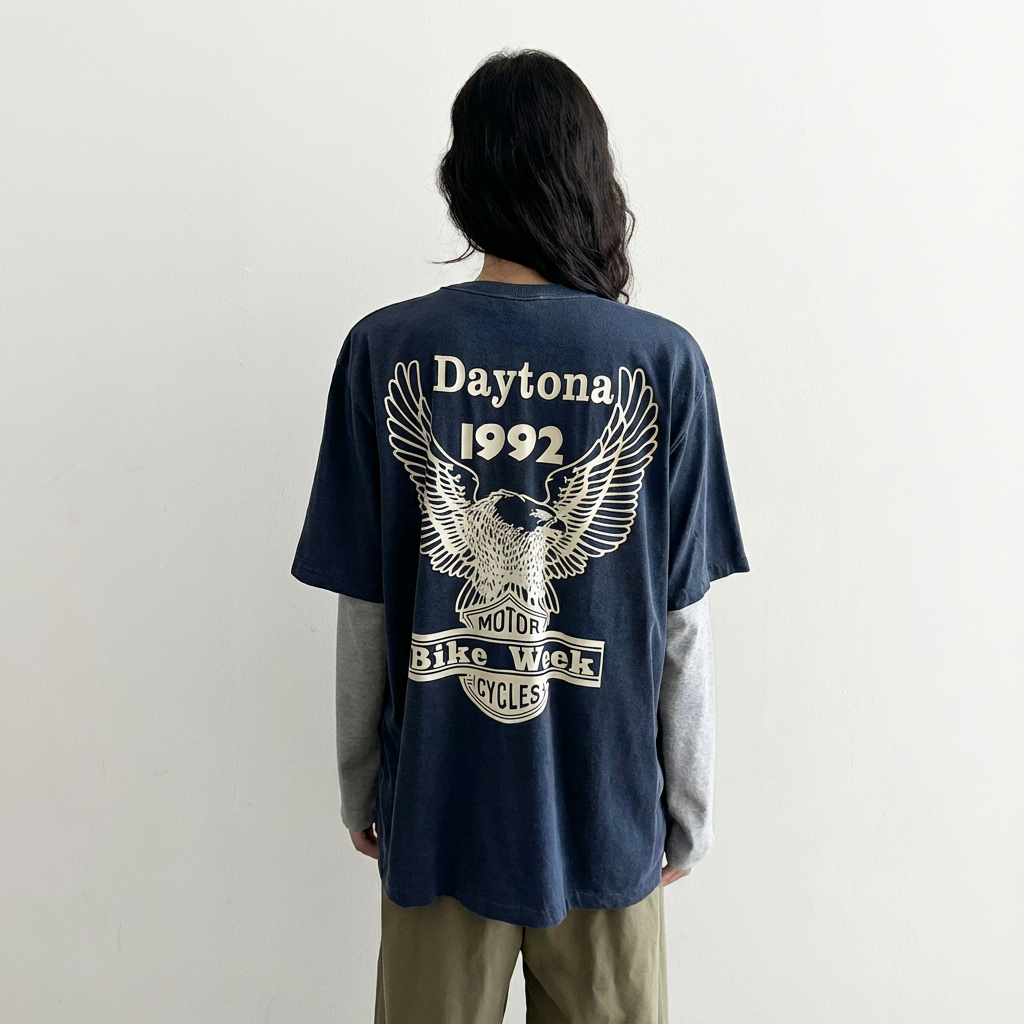 Daytona 1992 Eagle Graphic Tee ( Pigment Dyed ) – Women One Size