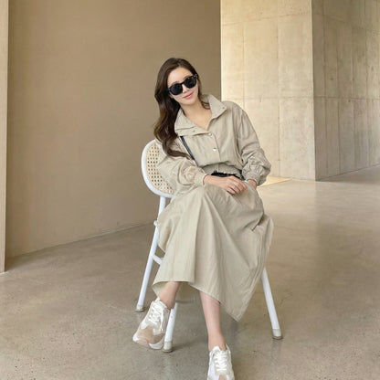 Women's Stand Collar Jacket & Long Skirt Setwear