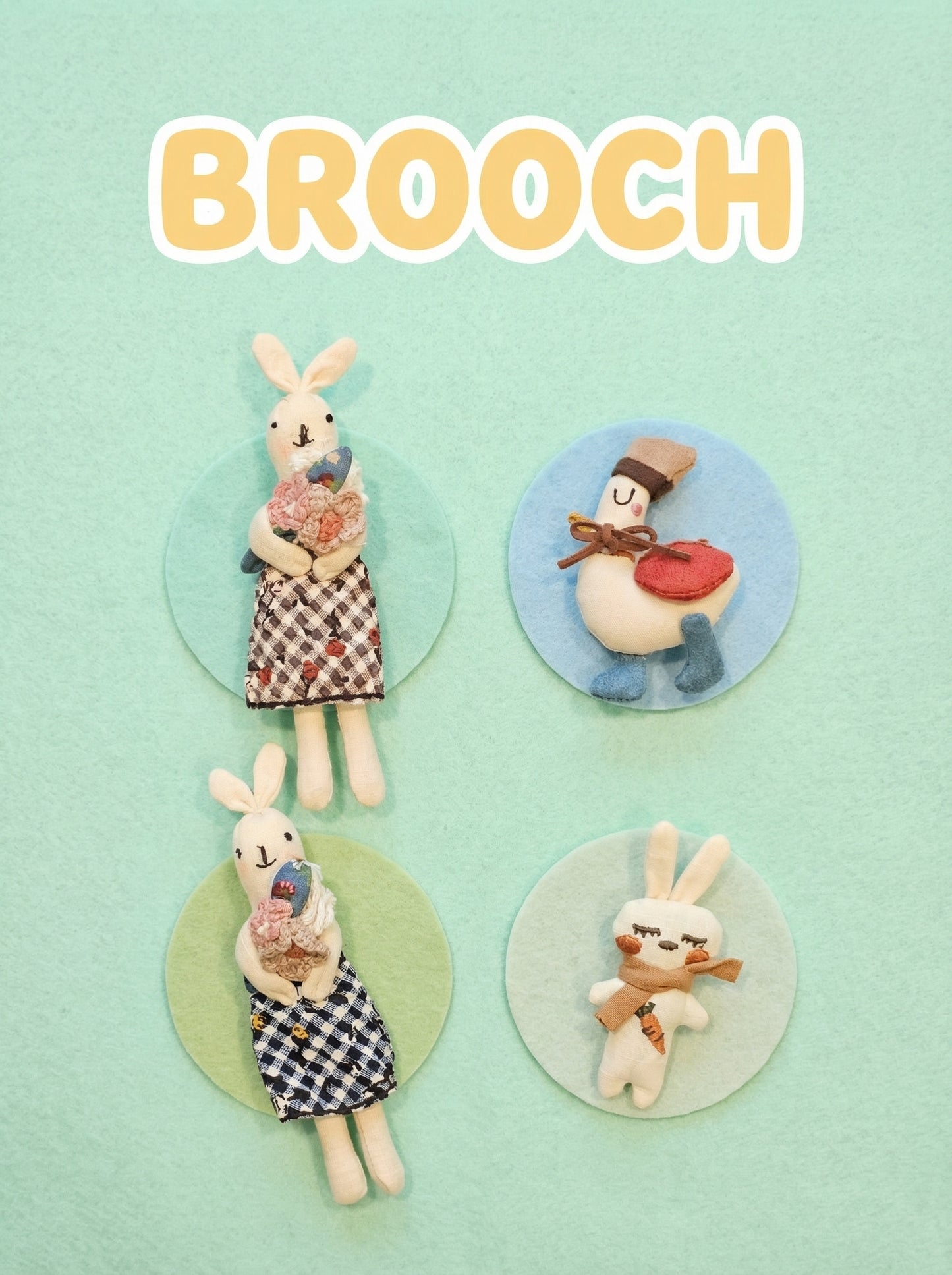 Handmade Duck Brooch – Vintage Fabric Bird Pin