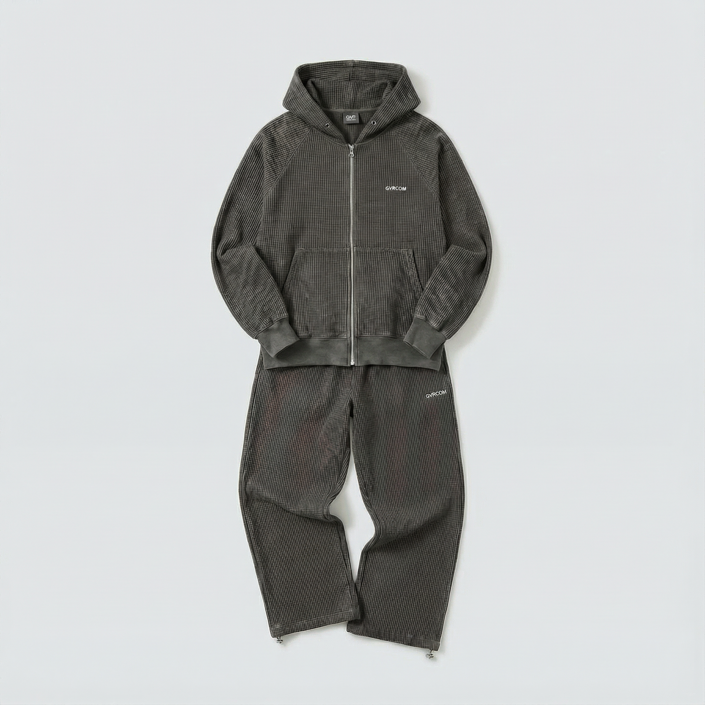 Women’s Fleece-Lined Zip-Up Setwear – Charcoal