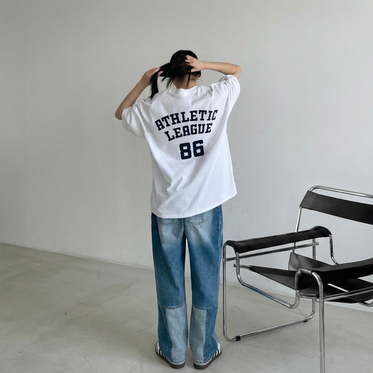 Athletic League 86 Graphic Cotton T-Shirt — (UNISEX / WOMEN – OVERFIT)