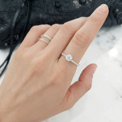 Trendy Elastic Beaded Sparkle Ball Ring