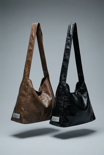 CRACK SHINE 2-WAY CROSSBODY SHOULDER BAG -Black, Brown