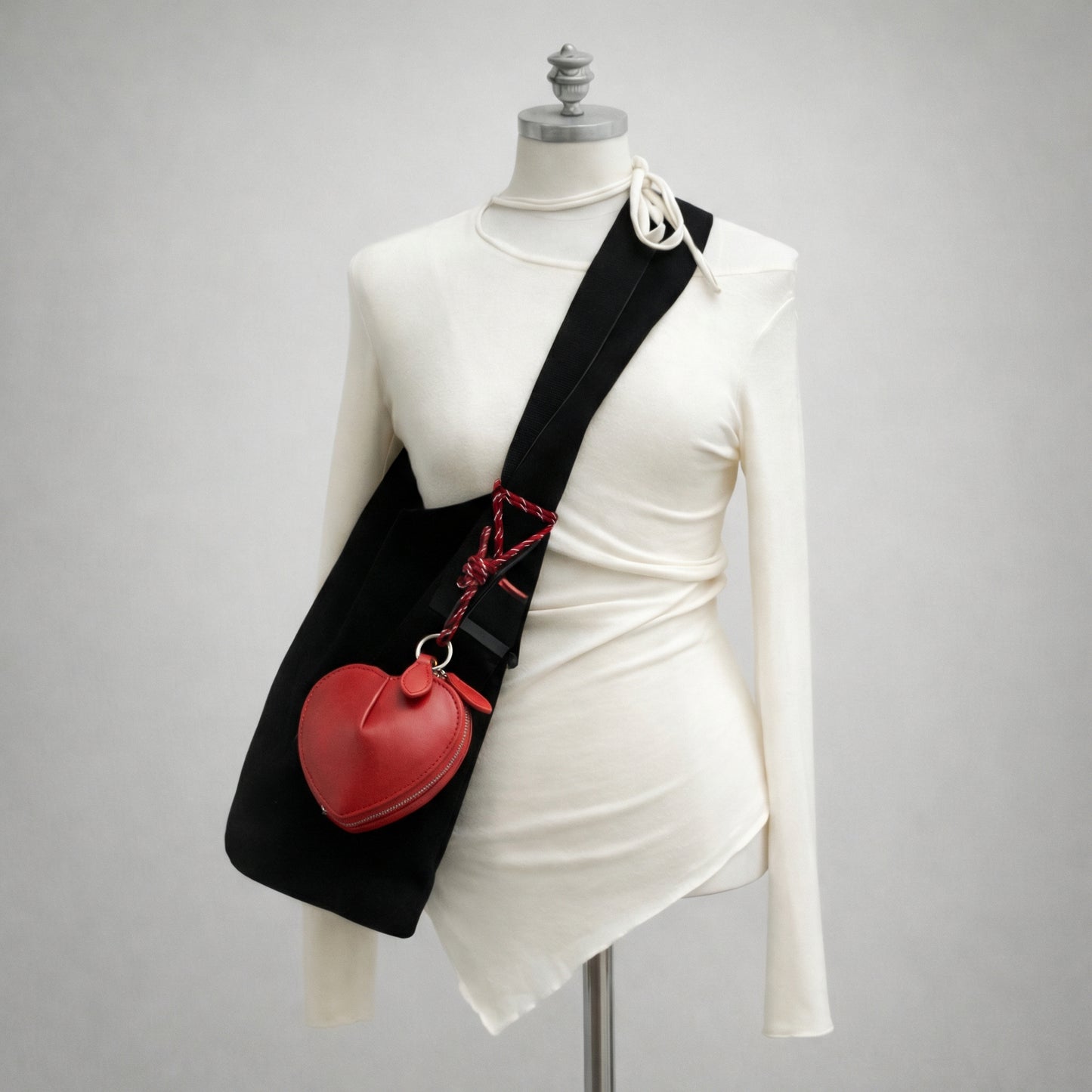 Cowhide Leather Heart Mini Pouch