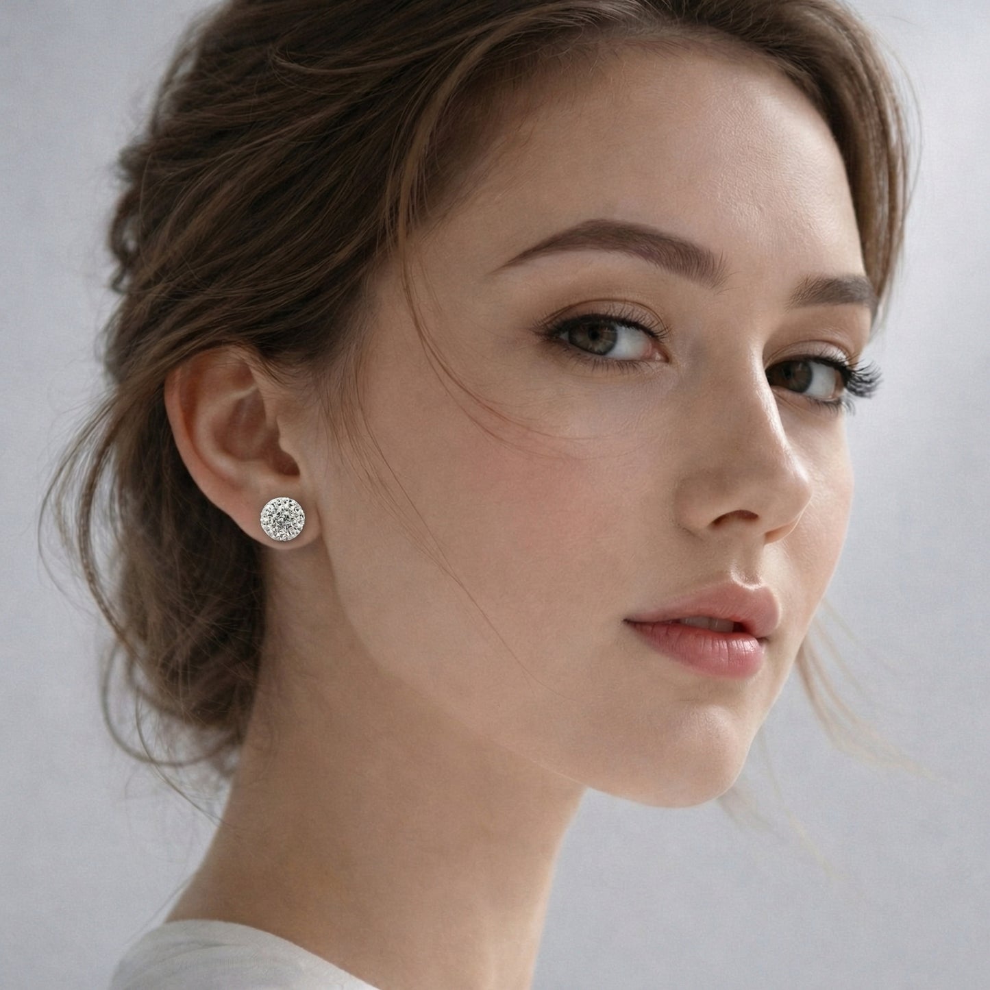 Swarovski Crystal Ball Stud Earrings - 8mm / 10mm  (Silver Post)