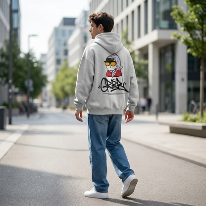 POWERCAT Hoodie — Graphic Street Cat Design  (UNISEX / WOMEN – OVERFIT)