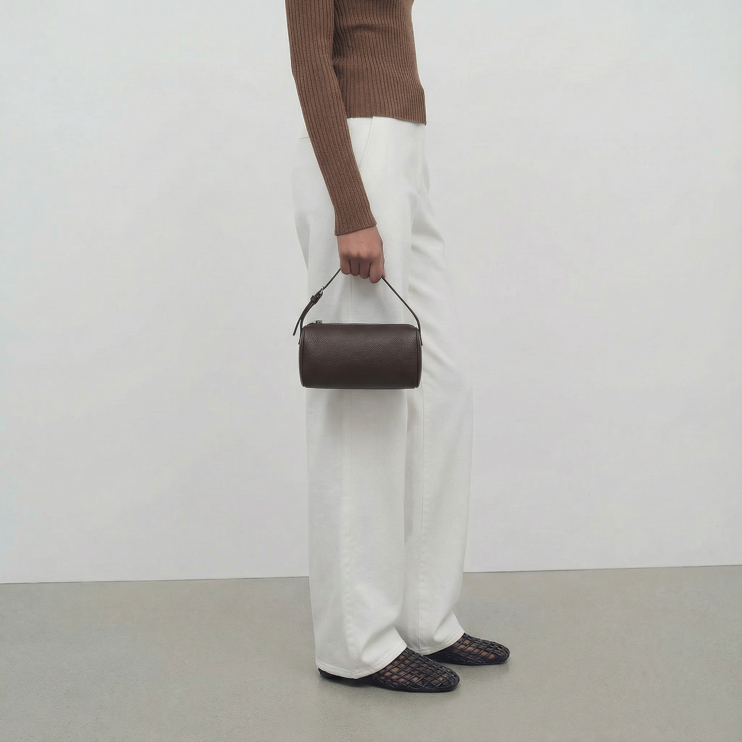 Arden Barrel Leather Tote Bag