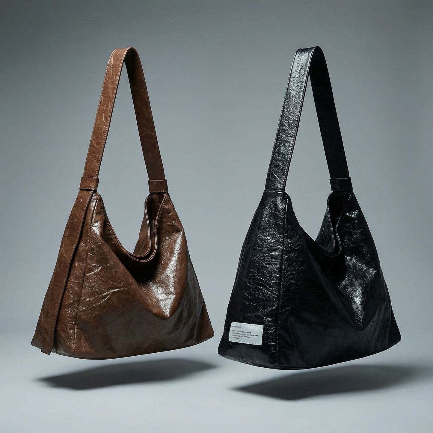 CRACK SHINE 2-WAY CROSSBODY SHOULDER BAG -Black, Brown