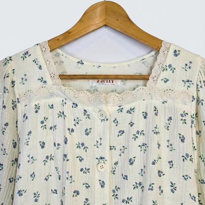 Serenity Floral Gauze Long Dress Loungewear – Cinnamon Floral