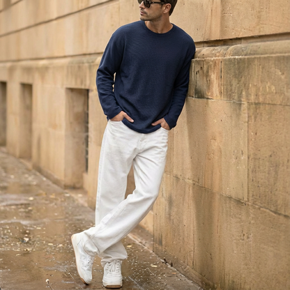 Amber Textured Long Sleeve Top (UNISEX / WOMEN – OVERFIT)