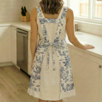 French Toile Cotton Apron
