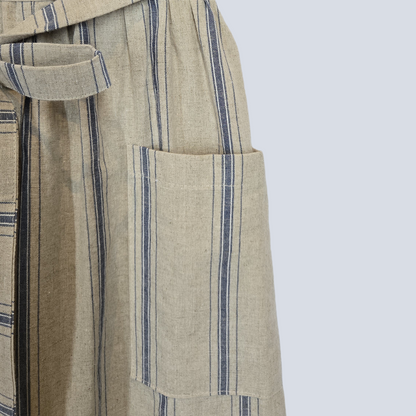 French Country Check & Stripe Apron – Navy