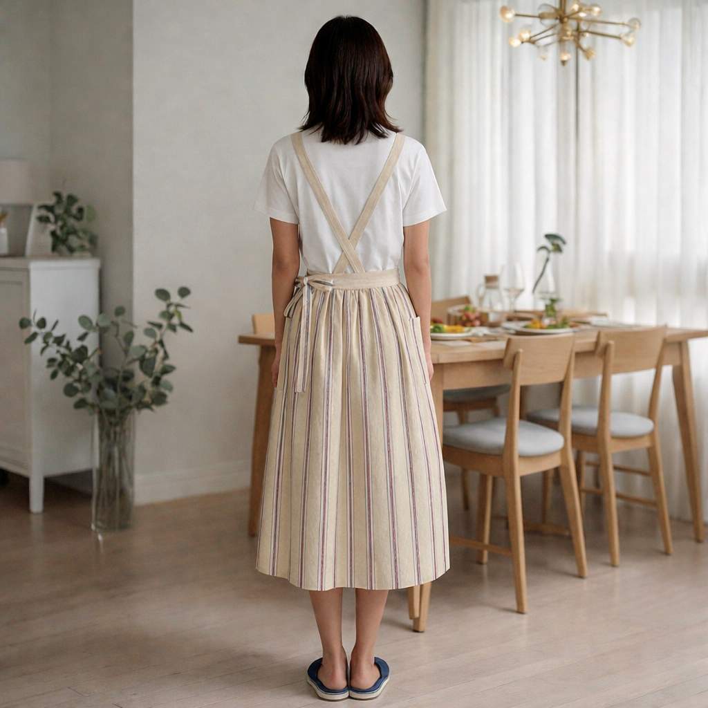 French Country Check & Stripe Apron – Red