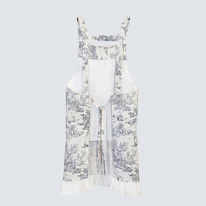 French Toile Cotton Apron