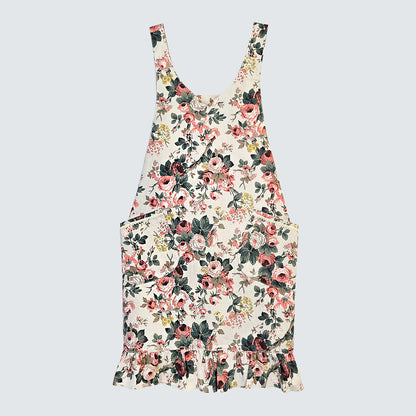 Vintage Rose Floral Cotton Apron