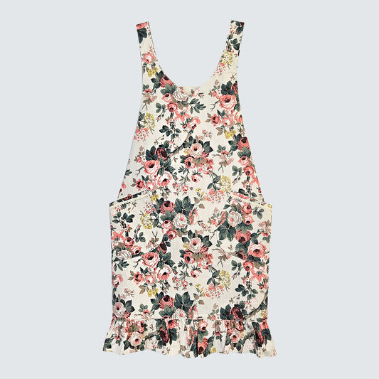 Vintage Rose Floral Cotton Apron