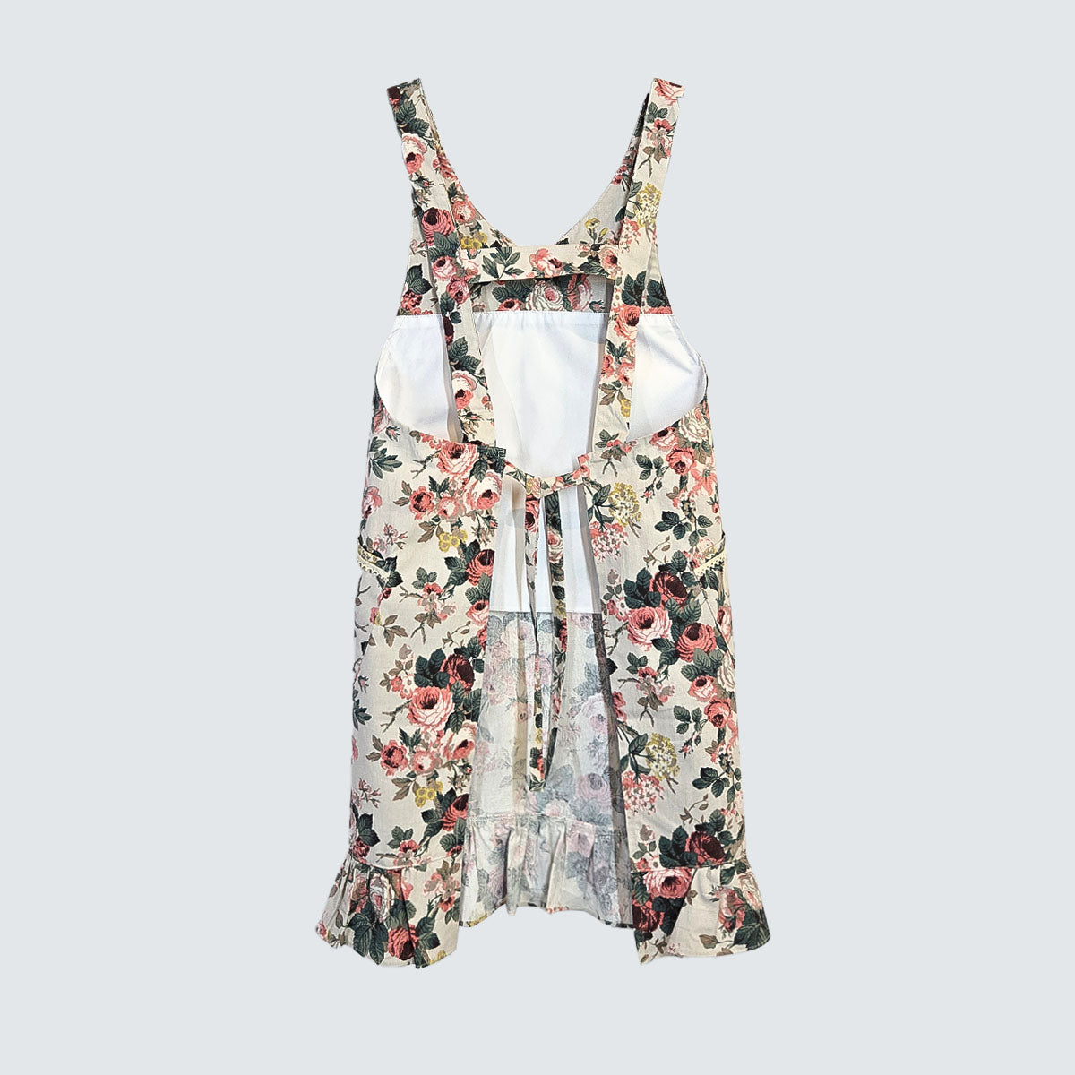 Vintage Rose Floral Cotton Apron