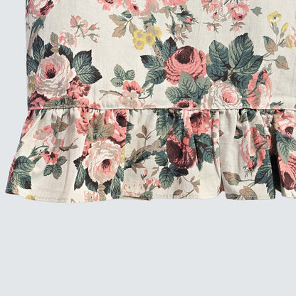 Vintage Rose Floral Cotton Apron