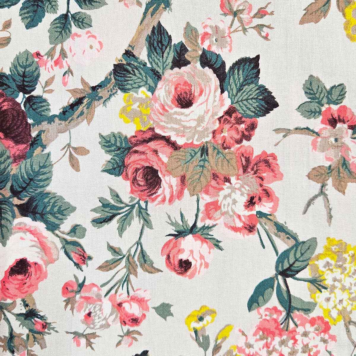 Vintage Rose Floral Cotton Apron