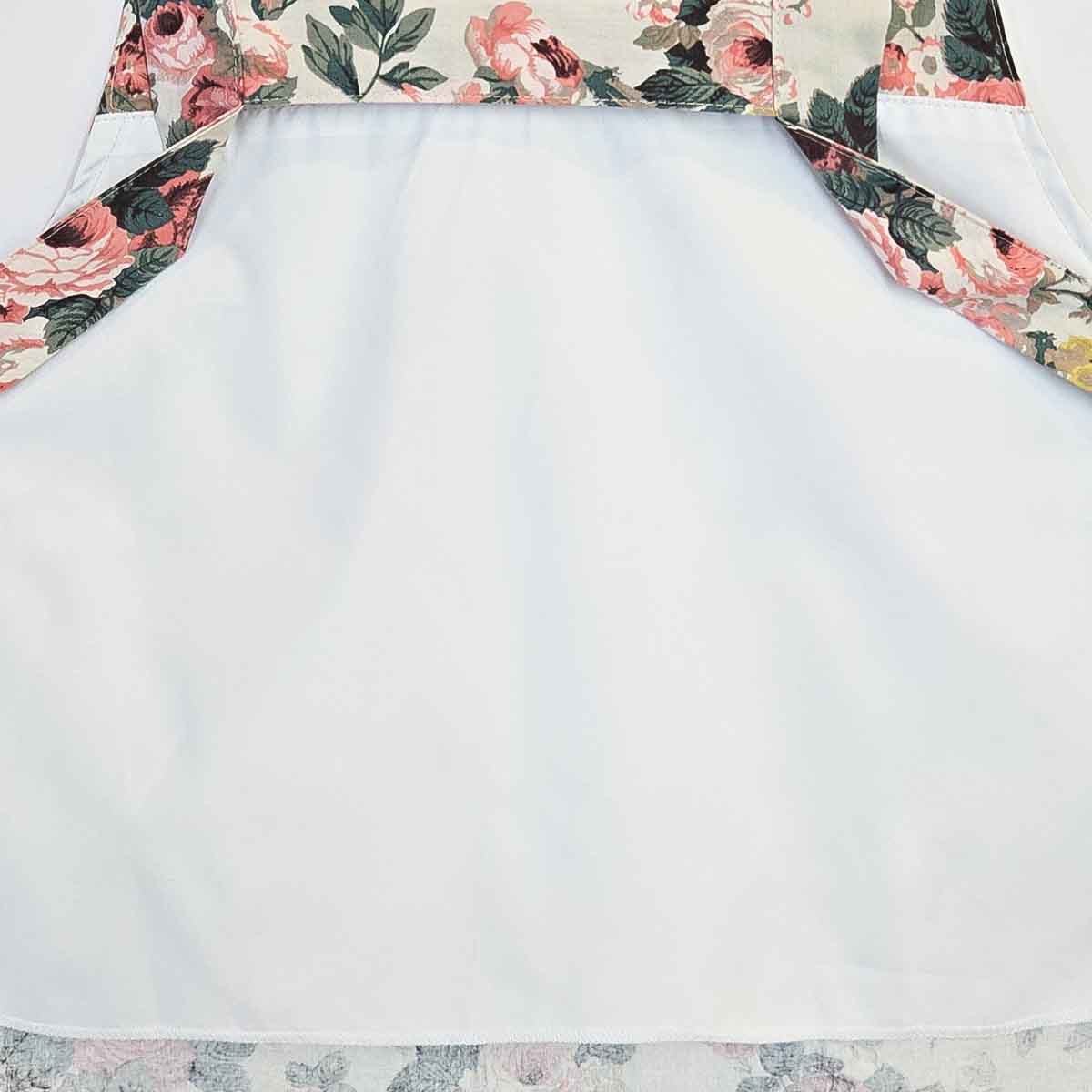 Vintage Rose Floral Cotton Apron