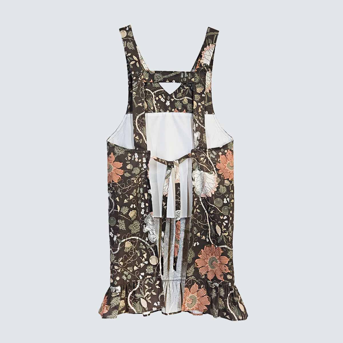 Antique Botanical Floral Cotton Apron