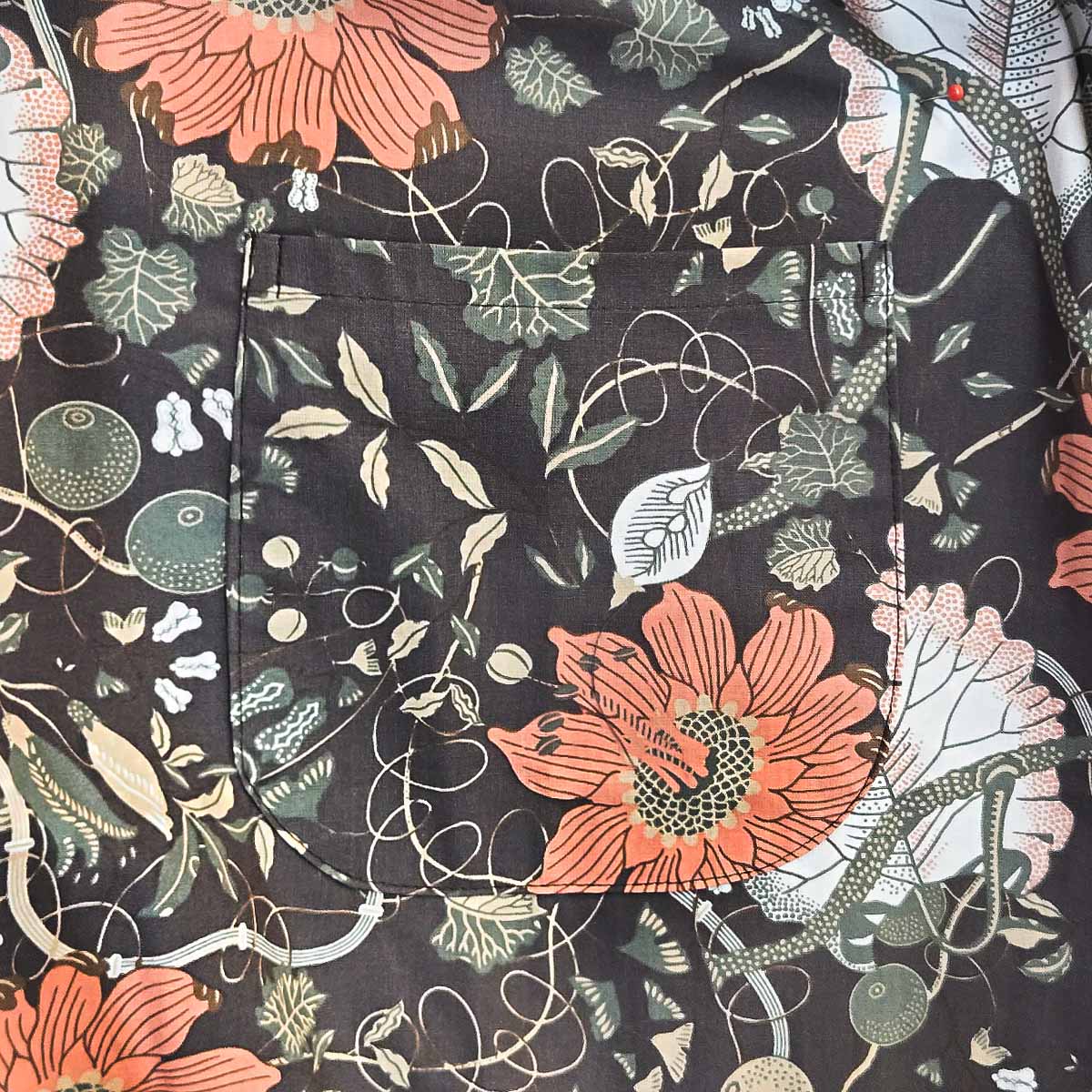 Antique Botanical Floral Cotton Apron