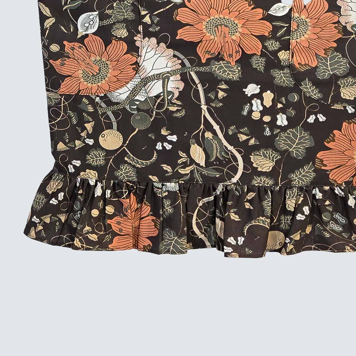 Antique Botanical Floral Cotton Apron