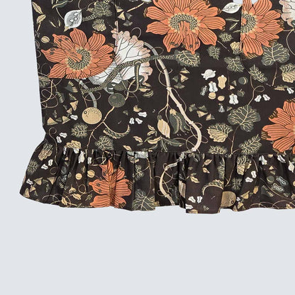 Antique Botanical Floral Cotton Apron
