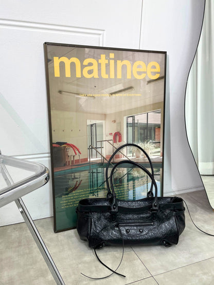 Atelier Noir -  Crinkled Cowhide Leather Shoulder Bag