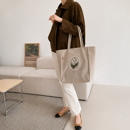 Lily Embroidery Eco Shoulder Bag