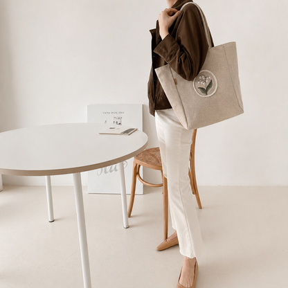 Lily Embroidery Eco Shoulder Bag