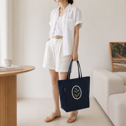 Lily Embroidery Eco Shoulder Bag