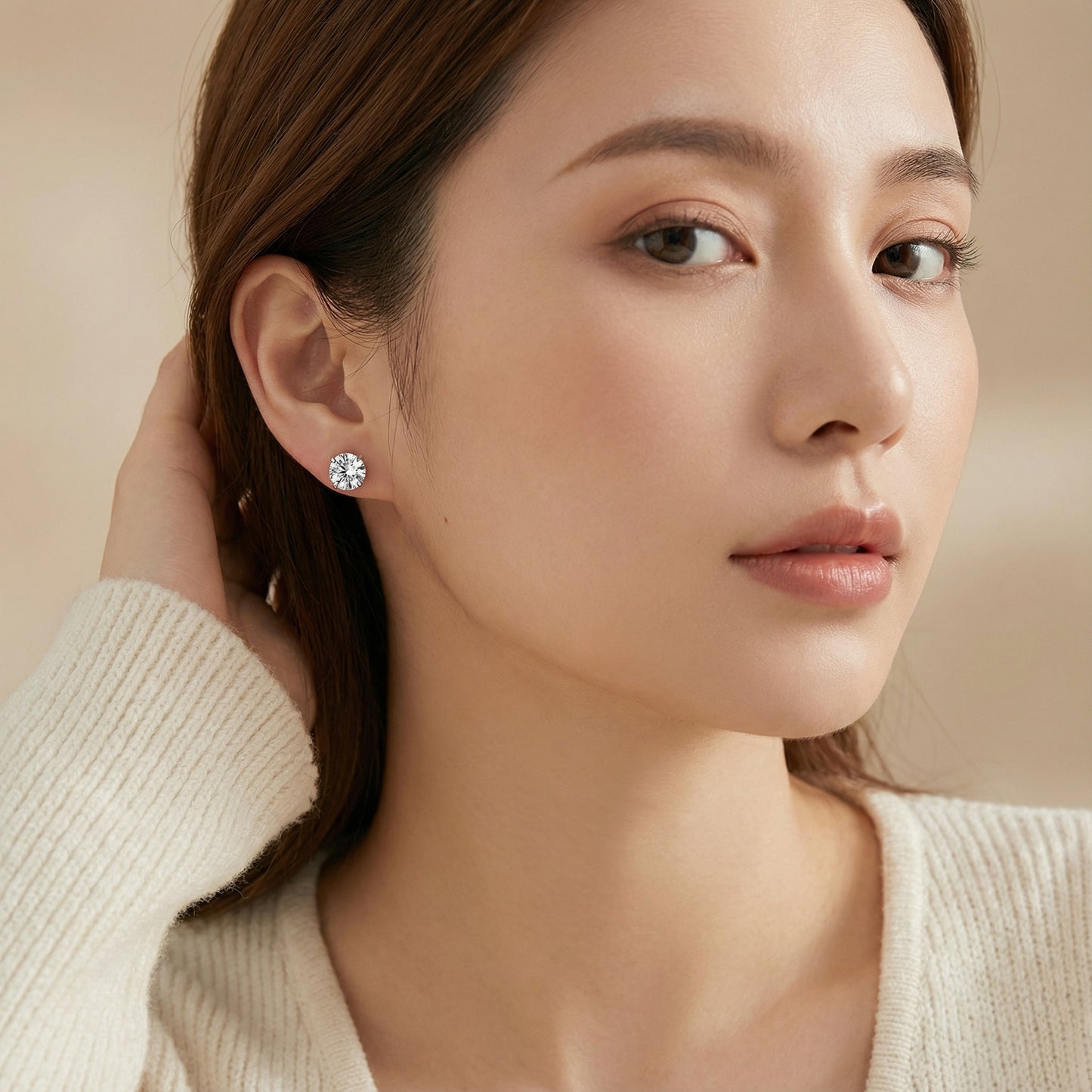 Brillante Cubic Stud Earrings 7mm with Sterling Silver Post