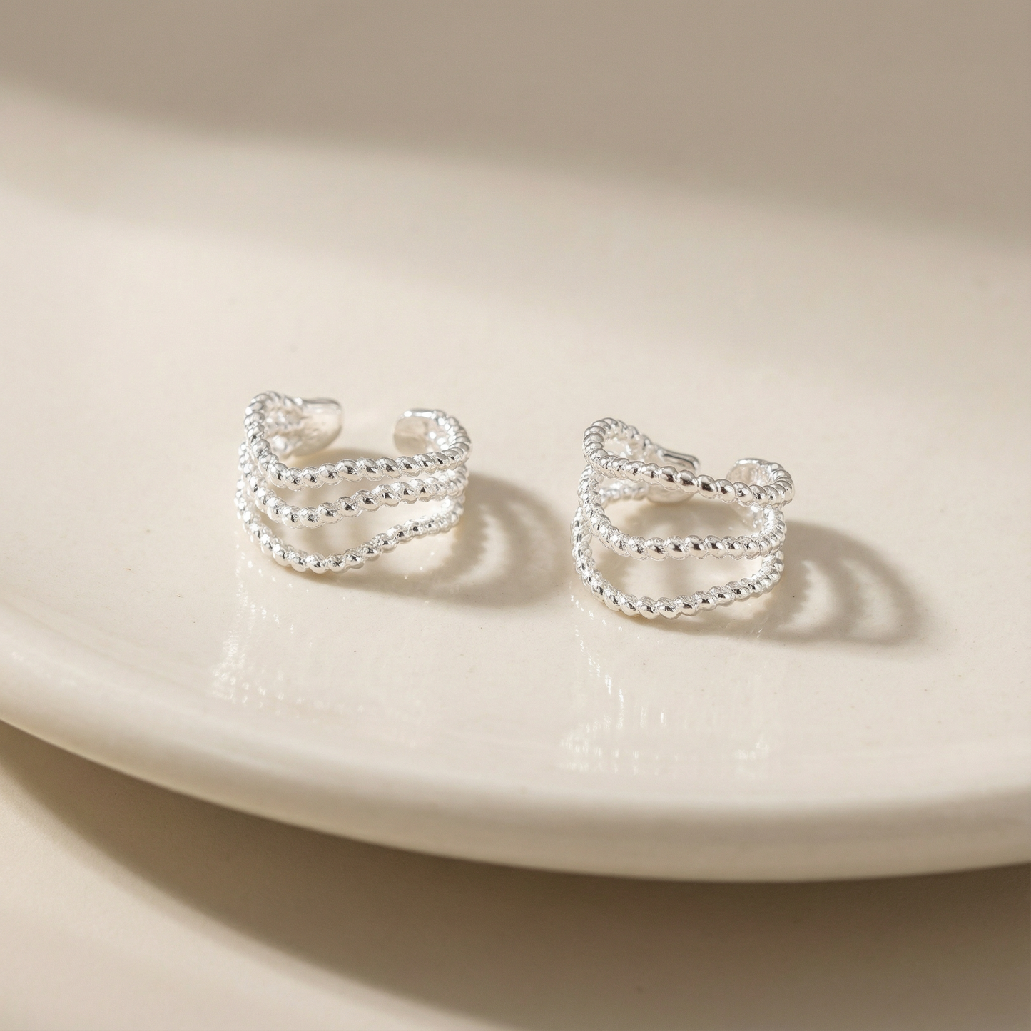 Triple Line Silver Ear Cuff  (Single)