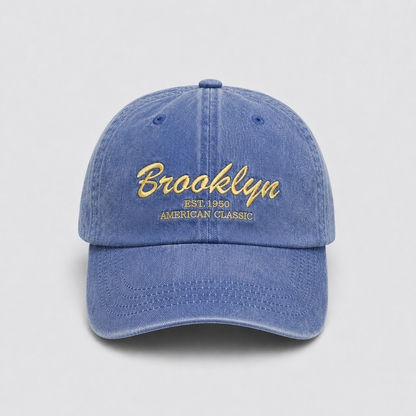 Vintage Washed Brooklyn Embroidered Baseball Cap