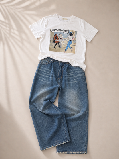 Wait For Me Graphic Tee – Soft Cotton Statement - Women One Size