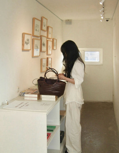 Braided Leather Tote Bag