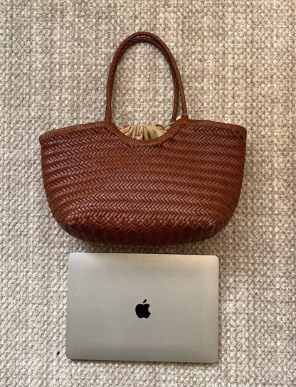 Braided Leather Tote Bag