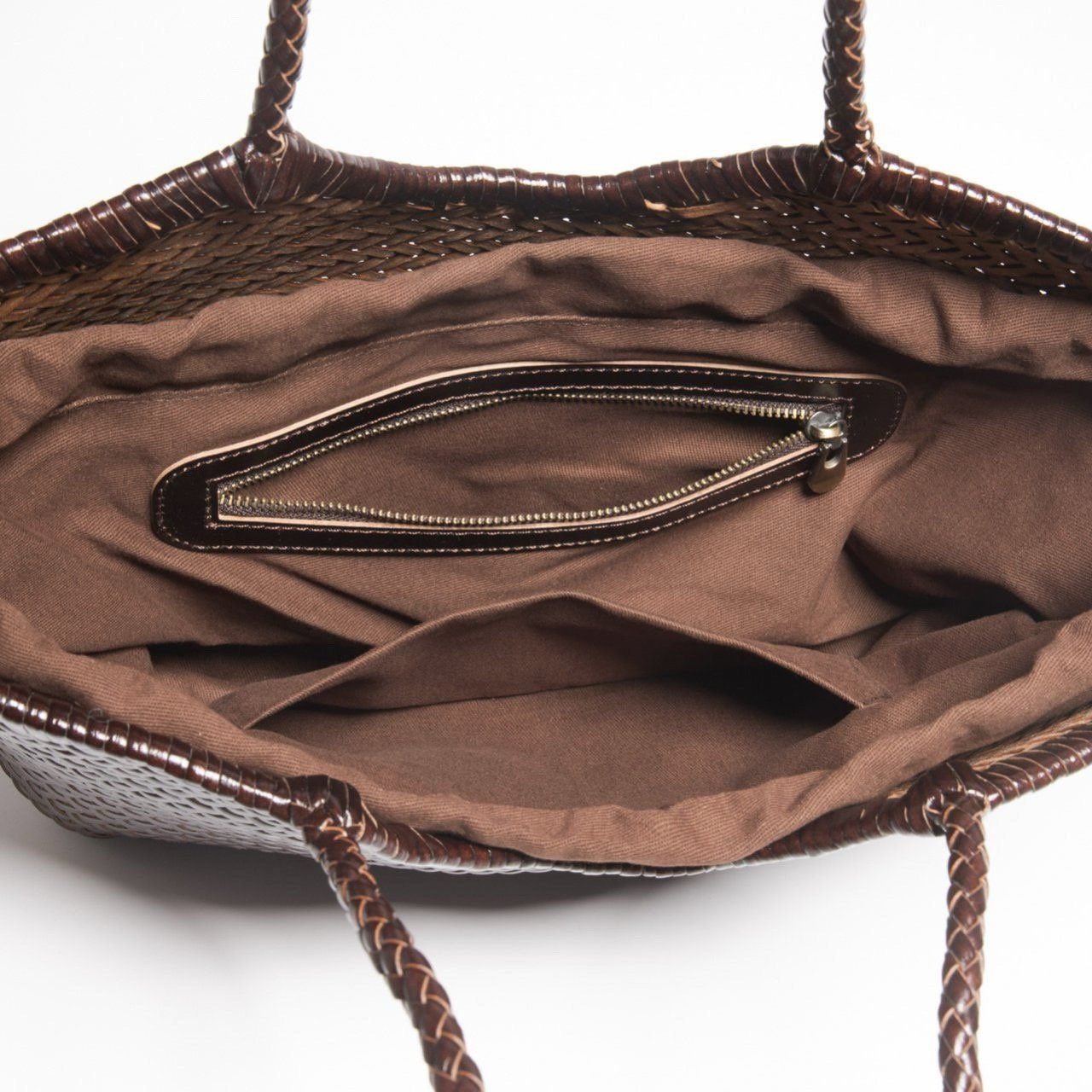 Braided Leather Tote Bag