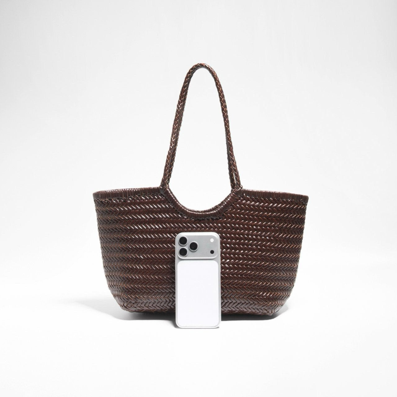 Braided Leather Tote Bag