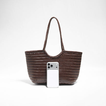 Braided Leather Tote Bag