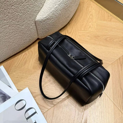 ROEN Double-Zip Lambskin Bowling Shoulder Bag