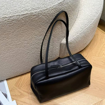 ROEN Double-Zip Lambskin Bowling Shoulder Bag