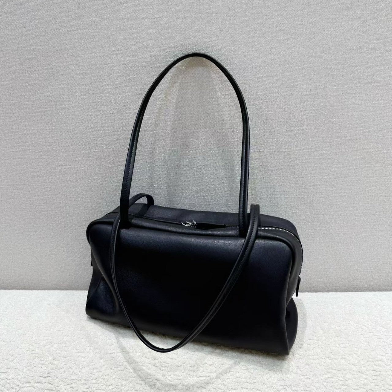 ROEN Double-Zip Lambskin Bowling Shoulder Bag