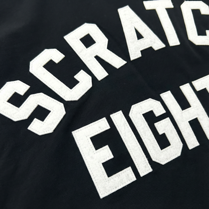 SCRATCH EIGHTS Letter Patch Quilted Coach Jacket  (One Size) - Black