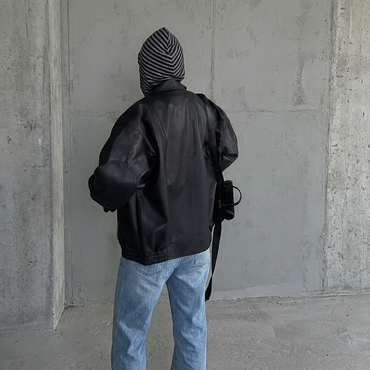 Urban Ease Faux Leather Jacket / Unisex   - Black