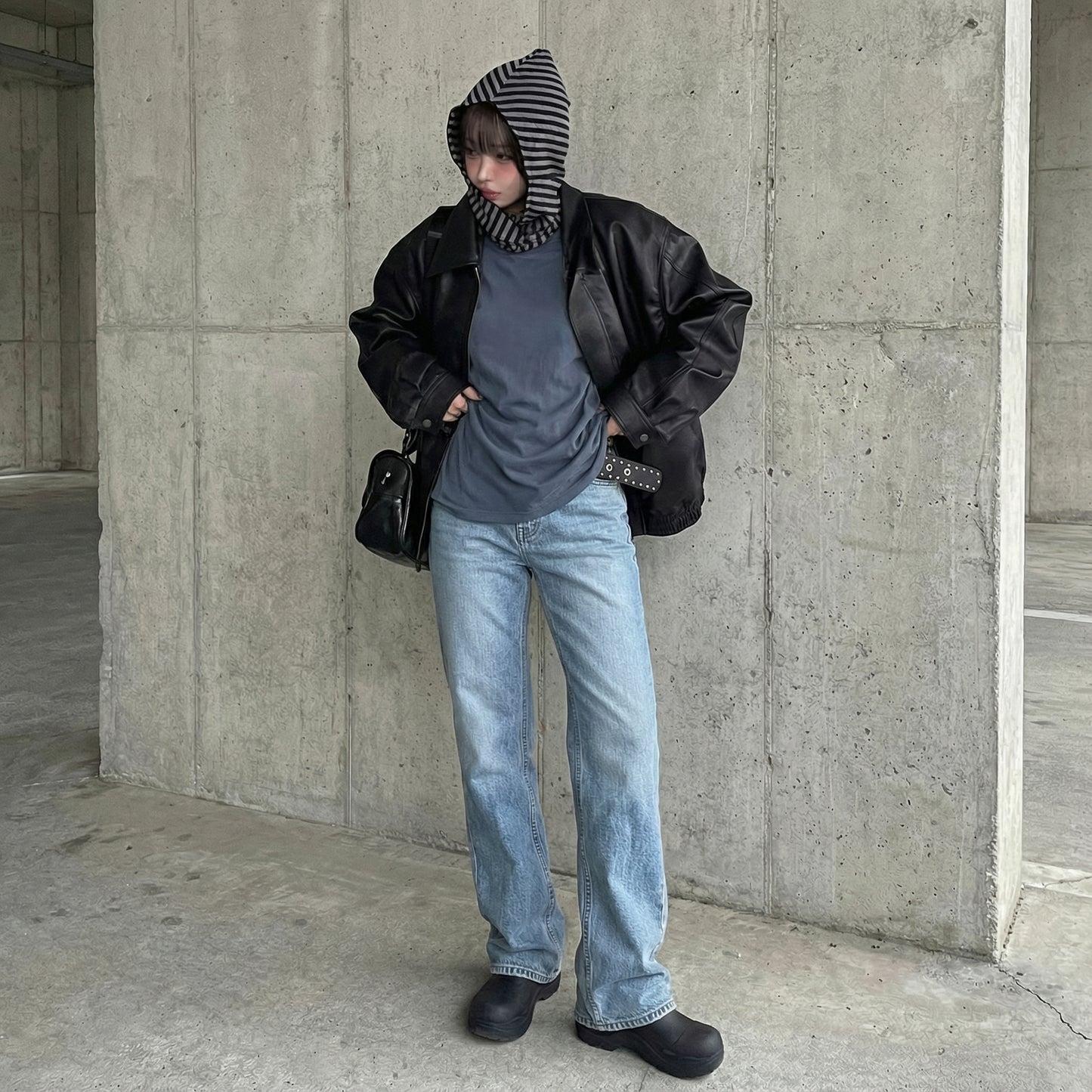 Urban Ease Faux Leather Jacket / Unisex   - Black