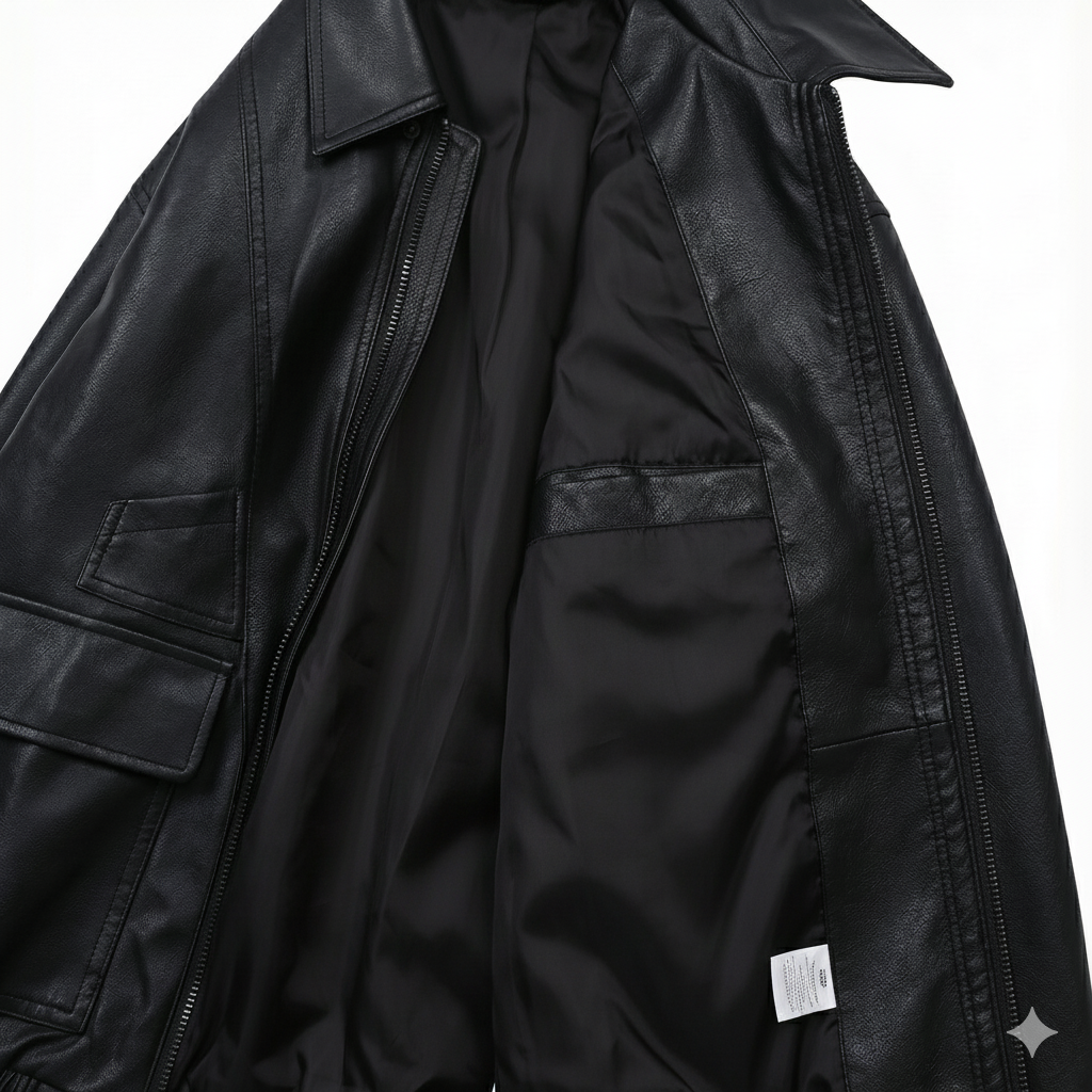 Urban Ease Faux Leather Jacket / Unisex   - Black